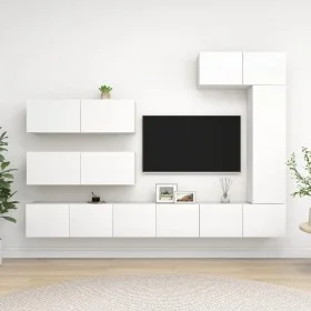Set de muebles de salón TV 7 piezas madera de ingeniería blanco de vidaXL, Muebles TV - Ref: Foro24-3078717, Precio: 419,28 €...