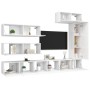 White engineered wood 7-piece TV living room furniture set by vidaXL, TV Furniture - Ref: Foro24-3078717, Price: 388,10 €, Di...