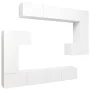 TV-Möbelset 8-teilig aus weißem Sperrholz von vidaXL, TV-Möbel - Ref: Foro24-3078725, Preis: 434,45 €, Rabatt: %