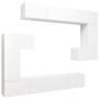 TV-Möbelset 8-teilig aus weißem Sperrholz von vidaXL, TV-Möbel - Ref: Foro24-3078725, Preis: 409,56 €, Rabatt: %