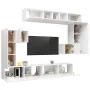 TV-Möbelset 8-teilig aus weißem Sperrholz von vidaXL, TV-Möbel - Ref: Foro24-3078725, Preis: 434,45 €, Rabatt: %