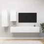 4-piece engineered wood living room TV furniture set in white by vidaXL, TV Furniture - Ref: Foro24-3078732, Price: 171,08 €,...