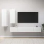 Set de muebles de salón TV 4 piezas madera de ingeniería blanco de vidaXL, Muebles TV - Ref: Foro24-3078733, Precio: 216,18 €...