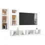 Set de muebles de salón TV 4 piezas madera de ingeniería blanco de vidaXL, Muebles TV - Ref: Foro24-3078733, Precio: 216,18 €...