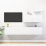 4-teiliges TV-Wohnzimmermöbelset aus weißem Holzwerkstoff von vidaXL, TV-Möbel - Ref: Foro24-3078736, Preis: 175,15 €, Rabatt: %