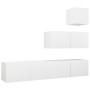 4-teiliges TV-Wohnzimmermöbelset aus weißem Holzwerkstoff von vidaXL, TV-Möbel - Ref: Foro24-3078736, Preis: 162,83 €, Rabatt: %