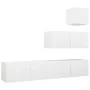 White engineered wood 4-piece TV living room furniture set by vidaXL, TV Furniture - Ref: Foro24-3078736, Price: 178,58 €, Di...