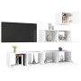 4-teiliges TV-Wohnzimmermöbelset aus weißem Holzwerkstoff von vidaXL, TV-Möbel - Ref: Foro24-3078736, Preis: 162,83 €, Rabatt: %