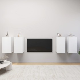 Muebles de salón 4 uds madera ingeniería blanco 30,5x30x60 cm
