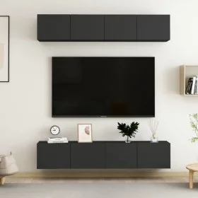 Wohnzimmermöbel 4 Stk. Holzwerkstoff schwarz 80x30x30 cm von vidaXL, TV-Möbel - Ref: Foro24-3078745, Preis: 178,39 €, Rabatt: %
