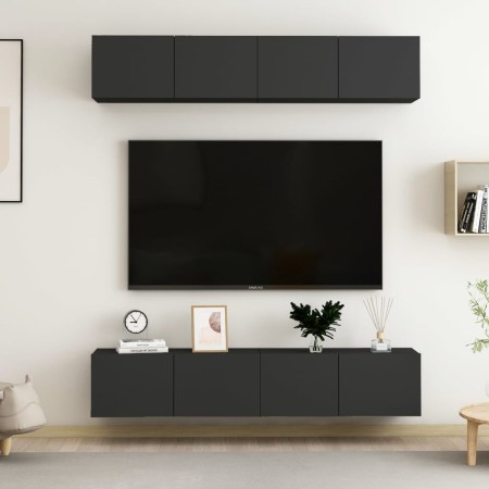 Wohnzimmermöbel 4 Stk. Holzwerkstoff schwarz 80x30x30 cm von vidaXL, TV-Möbel - Ref: Foro24-3078745, Preis: 168,59 €, Rabatt: %