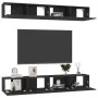 Living room furniture 4 units black engineered wood 100x30x30 cm by vidaXL, TV Furniture - Ref: Foro24-3078746, Price: 271,17...