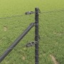 Reja con postes Gris 0.6 x 10 m Acero recubierto de PVC