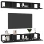 Wohnzimmermöbel 4 Einheiten aus schwarzem Holzwerkstoff 100x30x30 cm von vidaXL, TV-Möbel - Ref: Foro24-3078746, Preis: 251,2...