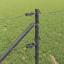Reja con postes Gris 0.6 x 10 m Acero recubierto de PVC
