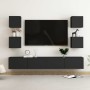 6-teiliges TV-Wohnzimmermöbelset aus schwarzem Holzwerkstoff von vidaXL, TV-Möbel - Ref: Foro24-3078768, Preis: 209,55 €, Rab...