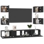 6-teiliges TV-Wohnzimmermöbelset aus schwarzem Holzwerkstoff von vidaXL, TV-Möbel - Ref: Foro24-3078768, Preis: 209,55 €, Rab...
