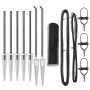 Reja con postes Gris 1 x 10 m Acero recubierto de PVC