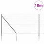Reja con postes Gris 1 x 10 m Acero recubierto de PVC