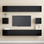 6-teiliges TV-Wohnzimmermöbelset aus schwarzem Holzwerkstoff von vidaXL, TV-Möbel - Ref: Foro24-3078789, Preis: 294,70 €, Rab...