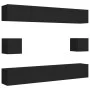 Set de muebles de salón TV 6 piezas madera ingeniería negro de vidaXL, Muebles TV - Ref: Foro24-3078789, Precio: 312,77 €, De...
