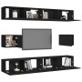 6-teiliges TV-Wohnzimmermöbelset aus schwarzem Holzwerkstoff von vidaXL, TV-Möbel - Ref: Foro24-3078789, Preis: 294,70 €, Rab...
