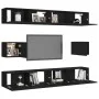 Set de muebles de salón TV 6 piezas madera ingeniería negro de vidaXL, Muebles TV - Ref: Foro24-3078789, Precio: 312,77 €, De...