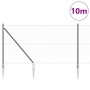 Reja con postes Gris 1 x 10 m Acero recubierto de PVC