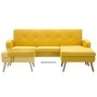 Sofá con forma de L tapizado de tela amarillo 186x136x79 cm