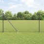 Reja con postes Gris 1.2 x 10 m Acero recubierto de PVC