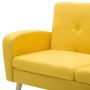 Sofá con forma de L tapizado de tela amarillo 186x136x79 cm