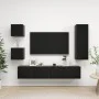 5-teiliges TV-Möbelset aus Sperrholz schwarz von vidaXL, TV-Möbel - Ref: Foro24-3078801, Preis: 177,42 €, Rabatt: %