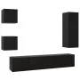 5-teiliges TV-Möbelset aus Sperrholz schwarz von vidaXL, TV-Möbel - Ref: Foro24-3078801, Preis: 177,42 €, Rabatt: %