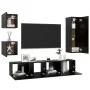 5-teiliges TV-Möbelset aus Sperrholz schwarz von vidaXL, TV-Möbel - Ref: Foro24-3078801, Preis: 177,42 €, Rabatt: %