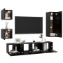 5-teiliges TV-Möbelset aus Sperrholz schwarz von vidaXL, TV-Möbel - Ref: Foro24-3078801, Preis: 173,41 €, Rabatt: %