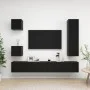 5-teiliges TV-Wohnzimmermöbelset aus schwarzem Holzwerkstoff von vidaXL, TV-Möbel - Ref: Foro24-3078802, Preis: 227,99 €, Rab...