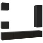 5-teiliges TV-Wohnzimmermöbelset aus schwarzem Holzwerkstoff von vidaXL, TV-Möbel - Ref: Foro24-3078802, Preis: 231,11 €, Rab...