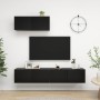 3-teiliges TV-Wohnzimmermöbelset aus schwarzem Holzwerkstoff von vidaXL, TV-Möbel - Ref: Foro24-3078806, Preis: 127,36 €, Rab...