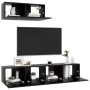 3-teiliges TV-Wohnzimmermöbelset aus schwarzem Holzwerkstoff von vidaXL, TV-Möbel - Ref: Foro24-3078806, Preis: 127,36 €, Rab...
