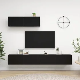 Set mit 3 Stück Holzwerkstoff Wohnzimmer TV-Möbel schwarz von vidaXL, TV-Möbel - Ref: Foro24-3078808, Preis: 201,05 €, Rabatt: %