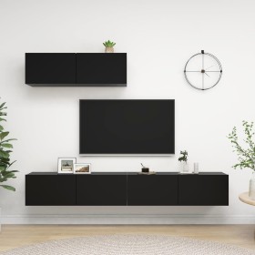 Set mit 3 Stück Holzwerkstoff Wohnzimmer TV-Möbel schwarz von vidaXL, TV-Möbel - Ref: Foro24-3078808, Preis: 197,92 €, Rabatt: %