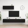 3-piece living room TV furniture set made of black engineered wood by vidaXL, TV Furniture - Ref: Foro24-3078808, Price: 189,...