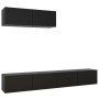 3-piece living room TV furniture set made of black engineered wood by vidaXL, TV Furniture - Ref: Foro24-3078808, Price: 189,...