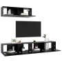 3-piece living room TV furniture set made of black engineered wood by vidaXL, TV Furniture - Ref: Foro24-3078808, Price: 189,...