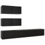 6-piece black engineered wood TV living room furniture set by vidaXL, TV Furniture - Ref: Foro24-3078816, Price: 225,62 €, Di...