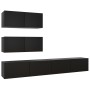 6-teiliges TV-Wohnzimmermöbelset aus schwarzem Holzwerkstoff von vidaXL, TV-Möbel - Ref: Foro24-3078816, Preis: 207,29 €, Rab...