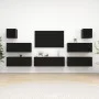 7-teiliges TV-Wohnzimmermöbelset aus schwarzem Holzwerkstoff von vidaXL, TV-Möbel - Ref: Foro24-3078818, Preis: 294,10 €, Rab...