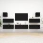 7-teiliges TV-Wohnzimmermöbelset aus schwarzem Holzwerkstoff von vidaXL, TV-Möbel - Ref: Foro24-3078818, Preis: 283,75 €, Rab...