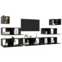 7-teiliges TV-Wohnzimmermöbelset aus schwarzem Holzwerkstoff von vidaXL, TV-Möbel - Ref: Foro24-3078818, Preis: 283,75 €, Rab...