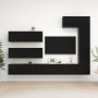 7-teiliges Holzwerkstoff-TV-Wohnzimmermöbel-Set schwarz von vidaXL, TV-Möbel - Ref: Foro24-3078822, Preis: 407,85 €, Rabatt: %